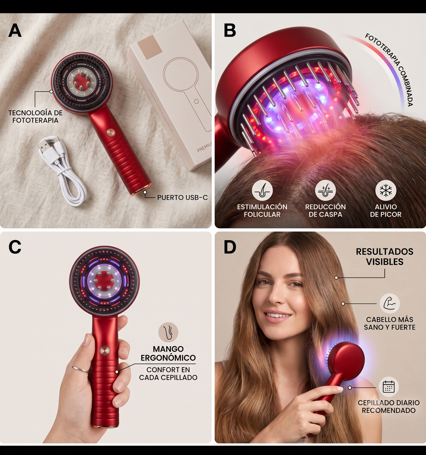 Cepillo Para Crecimiento del Cabello